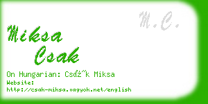 miksa csak business card